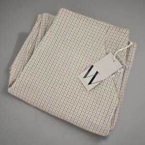 Worthington Womens 10 Slim Ankle High Rise Plaid Pants Tan Ivory Zip Pockets